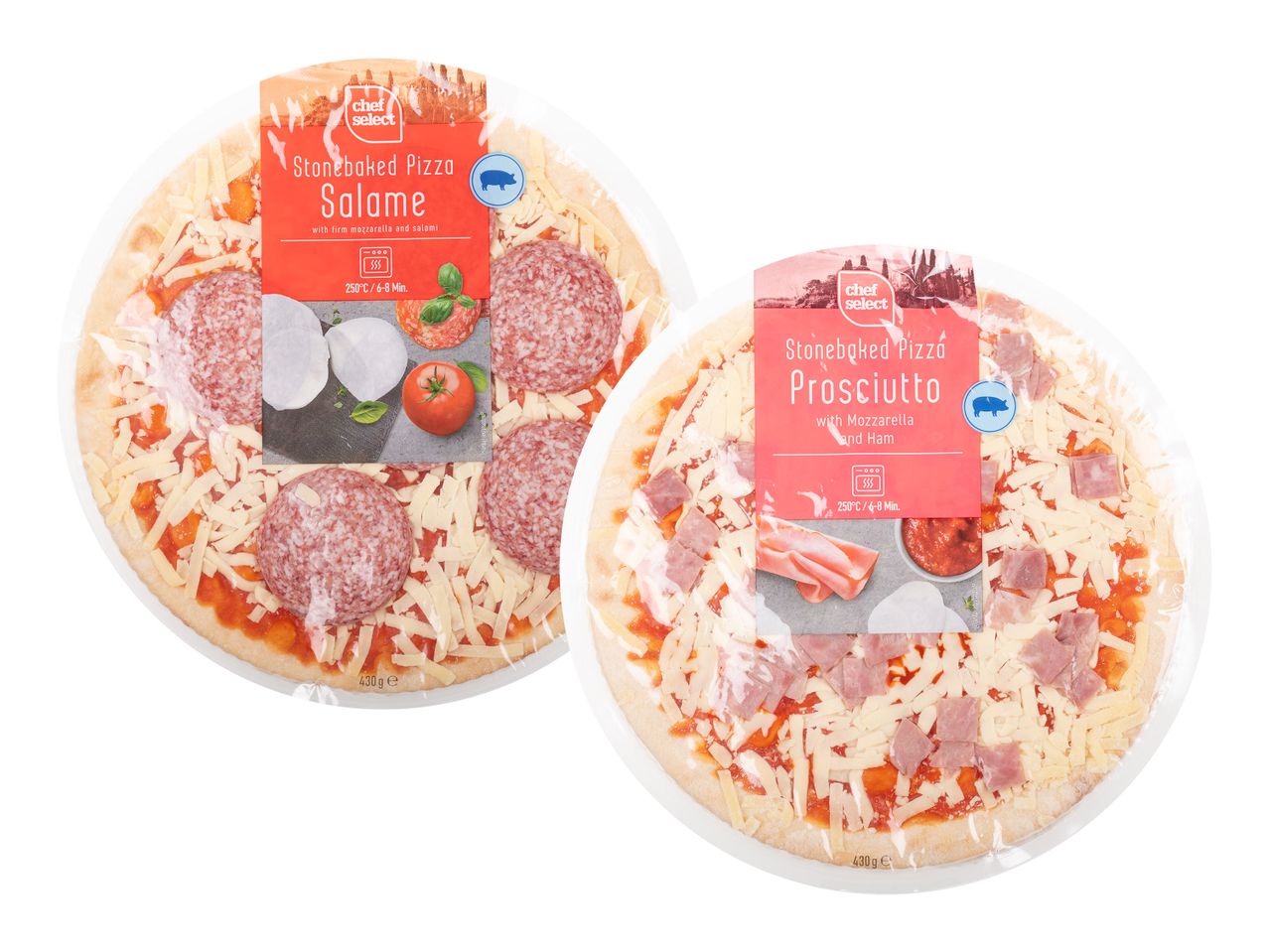 Accesați vizualizarea pe ecran complet: Pizza șuncă / salam - Imagine 1