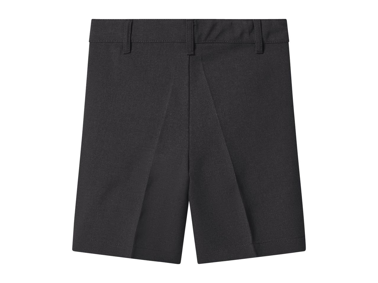 Dark grey school shorts with belt loops and pleats