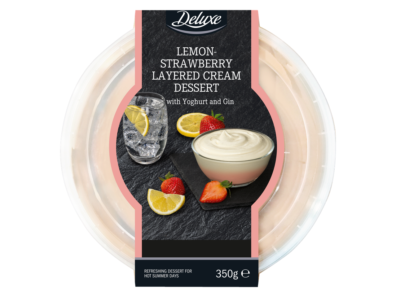 Deluxe zemenes un citronu kūka ar jogurtu un džinu (350 g).