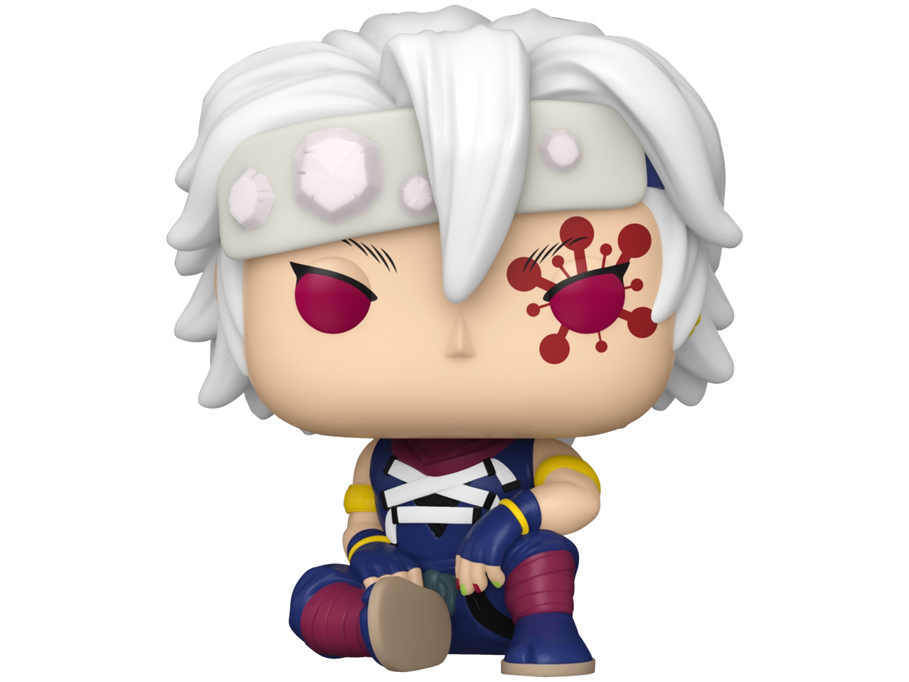 FUNKO MINIS® POP! figure of Tengen Uzui from Demon Slayer, with white hair and red eye makeup.