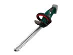 Electric hedge trimmer with long blade.
