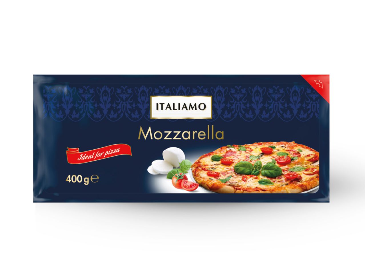 Pakiranje Galbani Mozzarelle za pizzu.