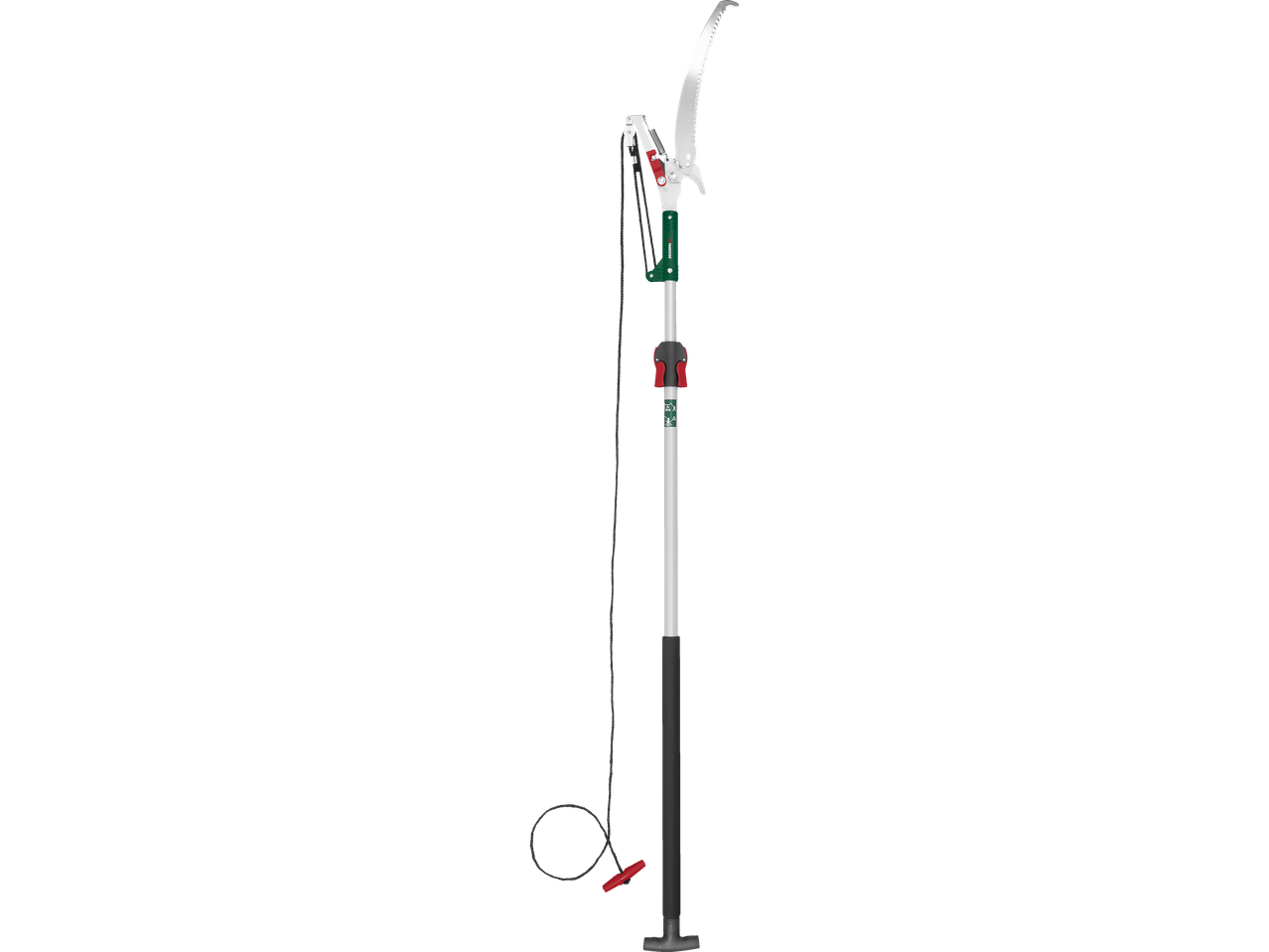 Tesoura de poda telescópica da Gardena, ideal para podar árvores altas.