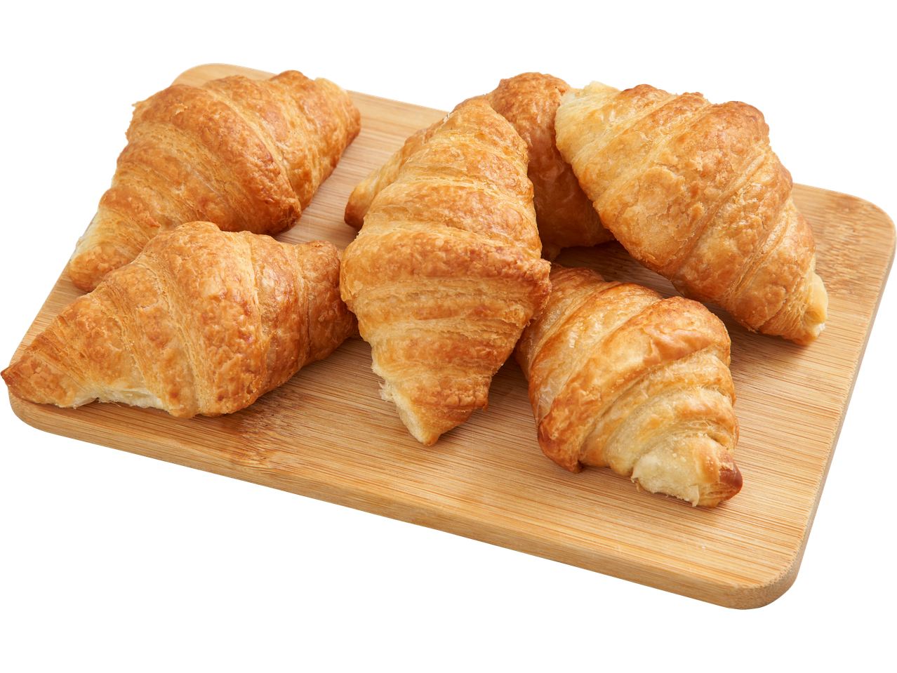 Mitu kuldpruuni sarvesaia puidust lõikelaual.