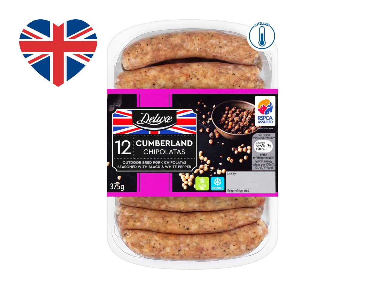 12 British Pork Chipolata Sausages
