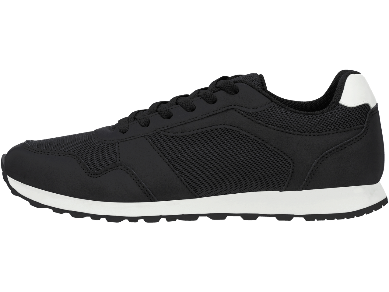 Ανδρικά παπούτσια ESMARA MEN: μαύρα αθλητικά παπούτσια με λευκή σόλα
