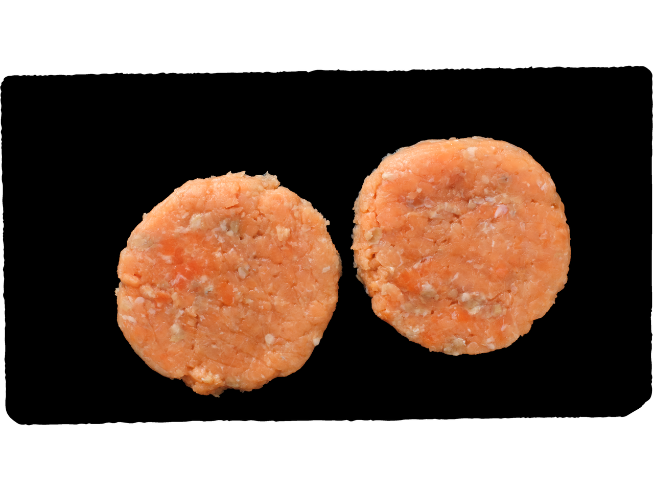 Du žali upėtakių filė paplotėliai juodame fone