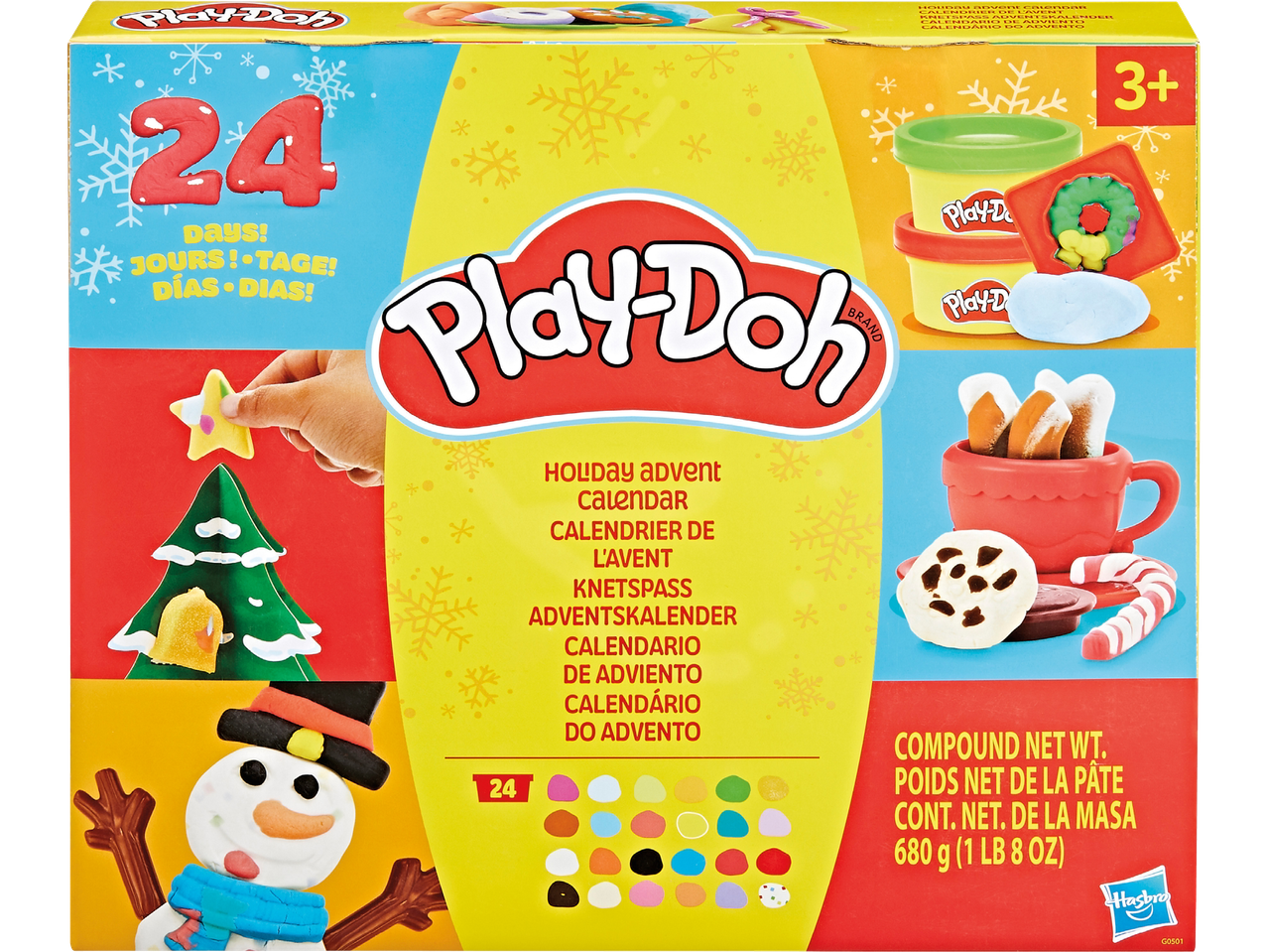 Play-Doh julkalender med 24 dagar av lera och tillbehör för barn från 3 år.