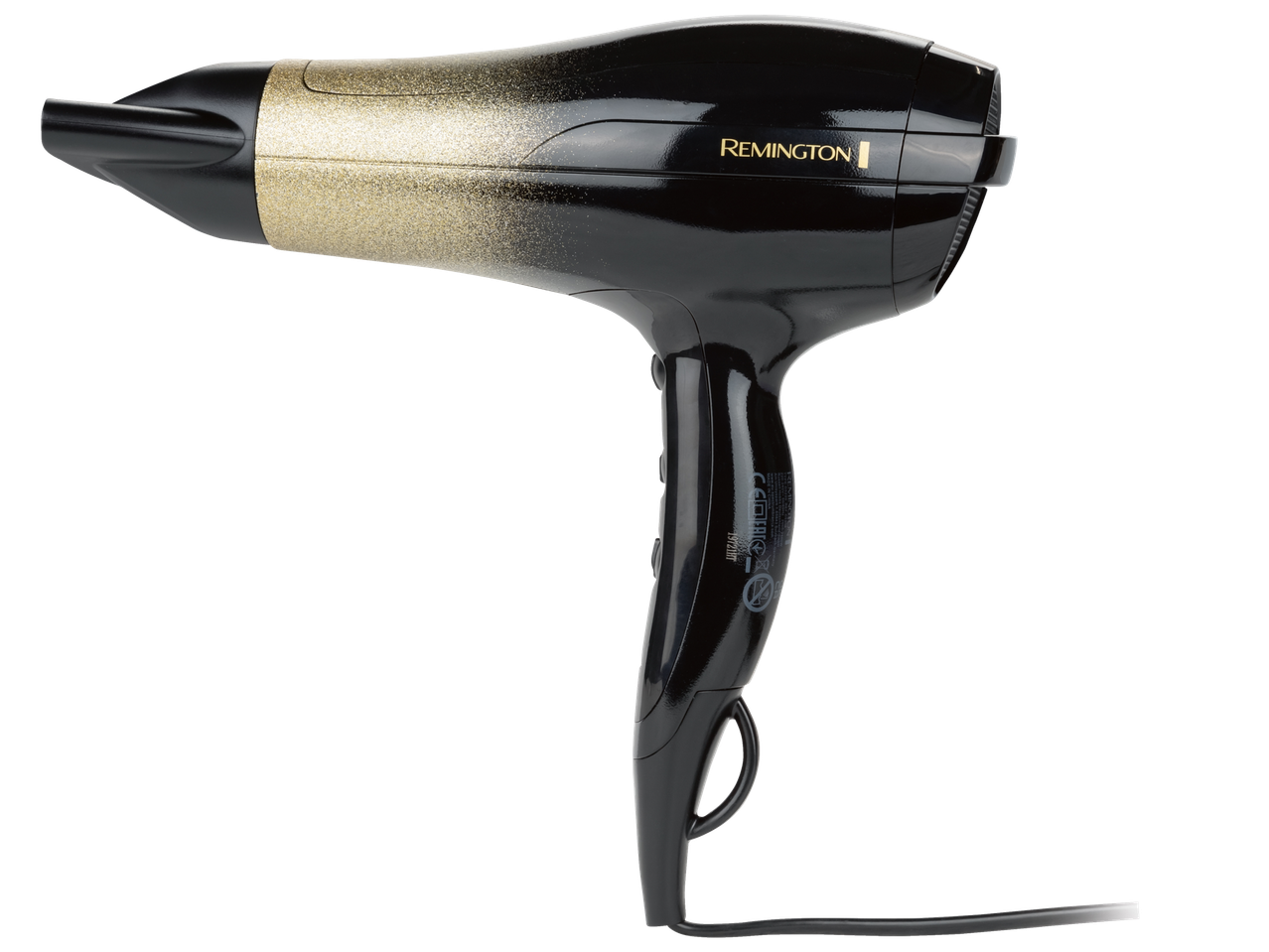 Remington zwarte en gouden föhn met glitters