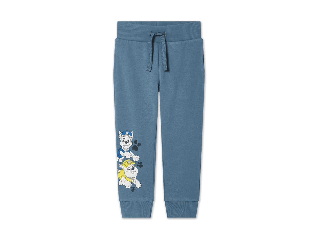 Blaue Jogginghose für Kinder mit Paw Patrol-Motiv.