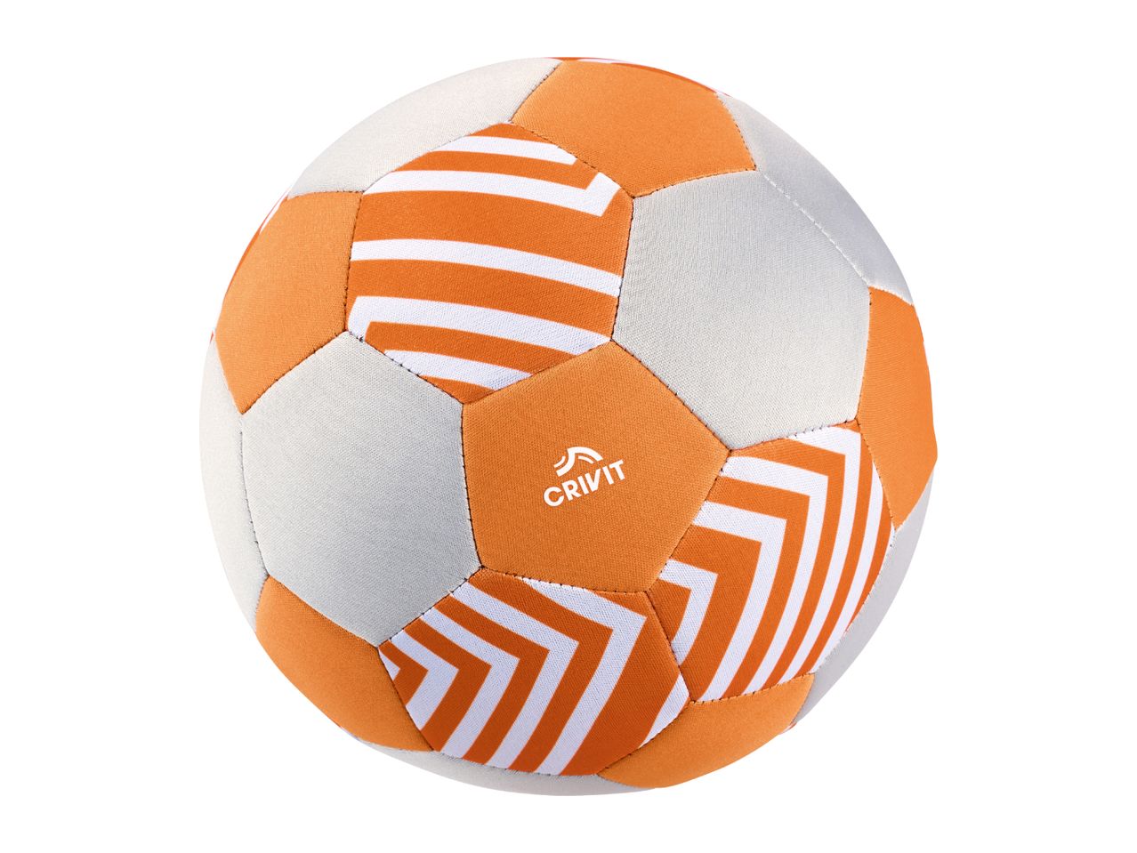 Orange and white patterned soft football