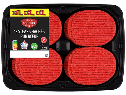 L'ÉTAL DU BOUCHER 12 steaks hachés pur bœuf