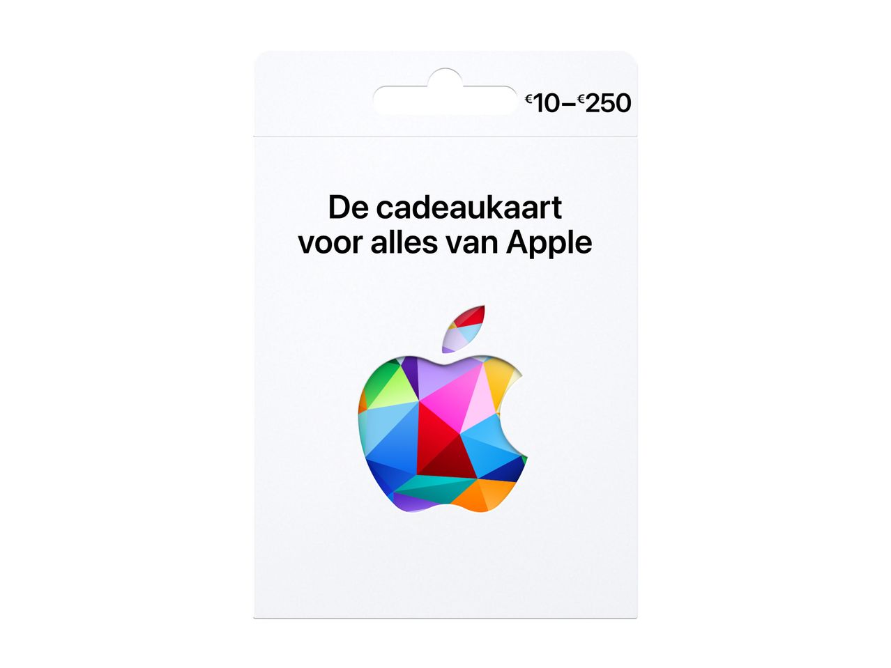 Apple cadeaukaart, €10–€250.
