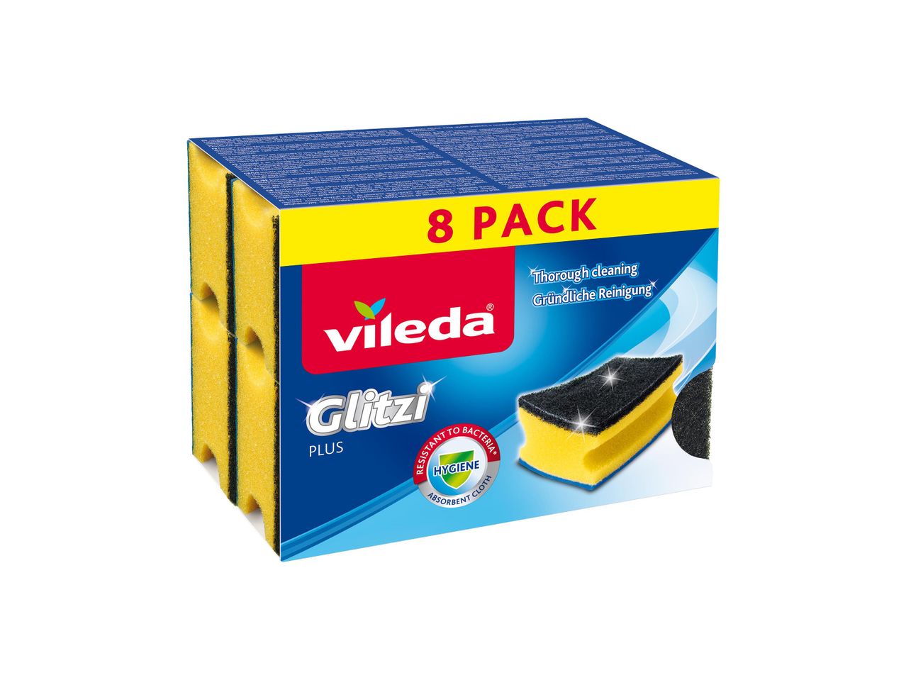 Vileda Glitzi Plus 8 darabos csomag súrolószivacsokkal.