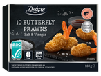 Deluxe 10 Butterfly Garnalen Zout & Azijn, krokant en hartig, 160g bevroren.