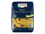 Paquet de rigatoni, pâtes de Gragnano IGP, 500g, avec un temps de cuisson de 11 minutes.