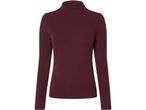Maroon ribbed long-sleeve turtleneck top