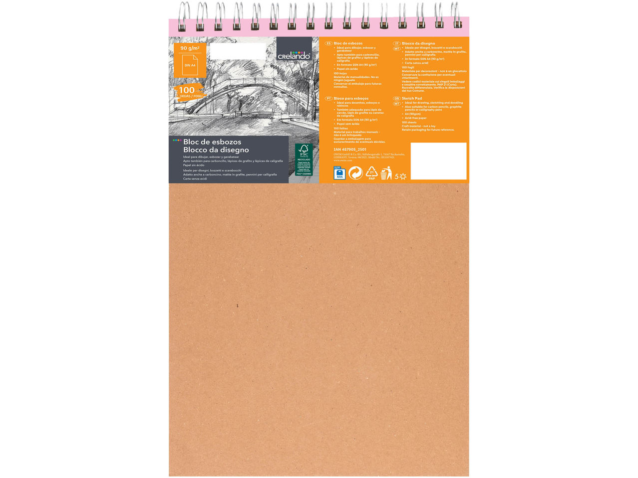 Blocco da disegno o carta per acquerello