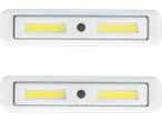 Duas luzes LED retangulares brancas com interruptor.
