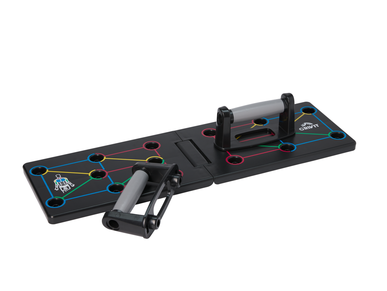 Crivit atsispaudimų lenta su nuimamomis rankenomis ir spalvotu pratimų vadovu.