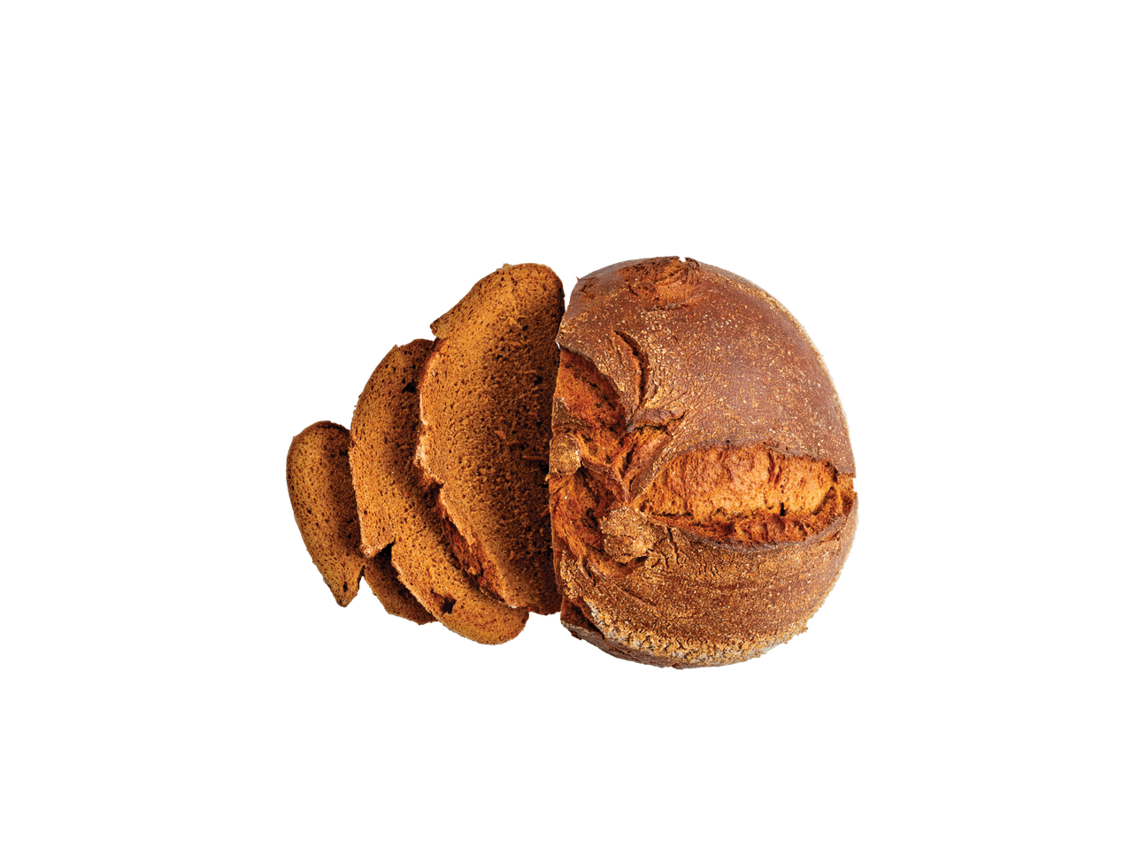 Viilutatud rukkileib mustal taustal