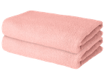 Two folded pink terry towels