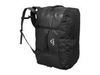 A black Crivit duffel bag with shoulder straps is shown against a white background.