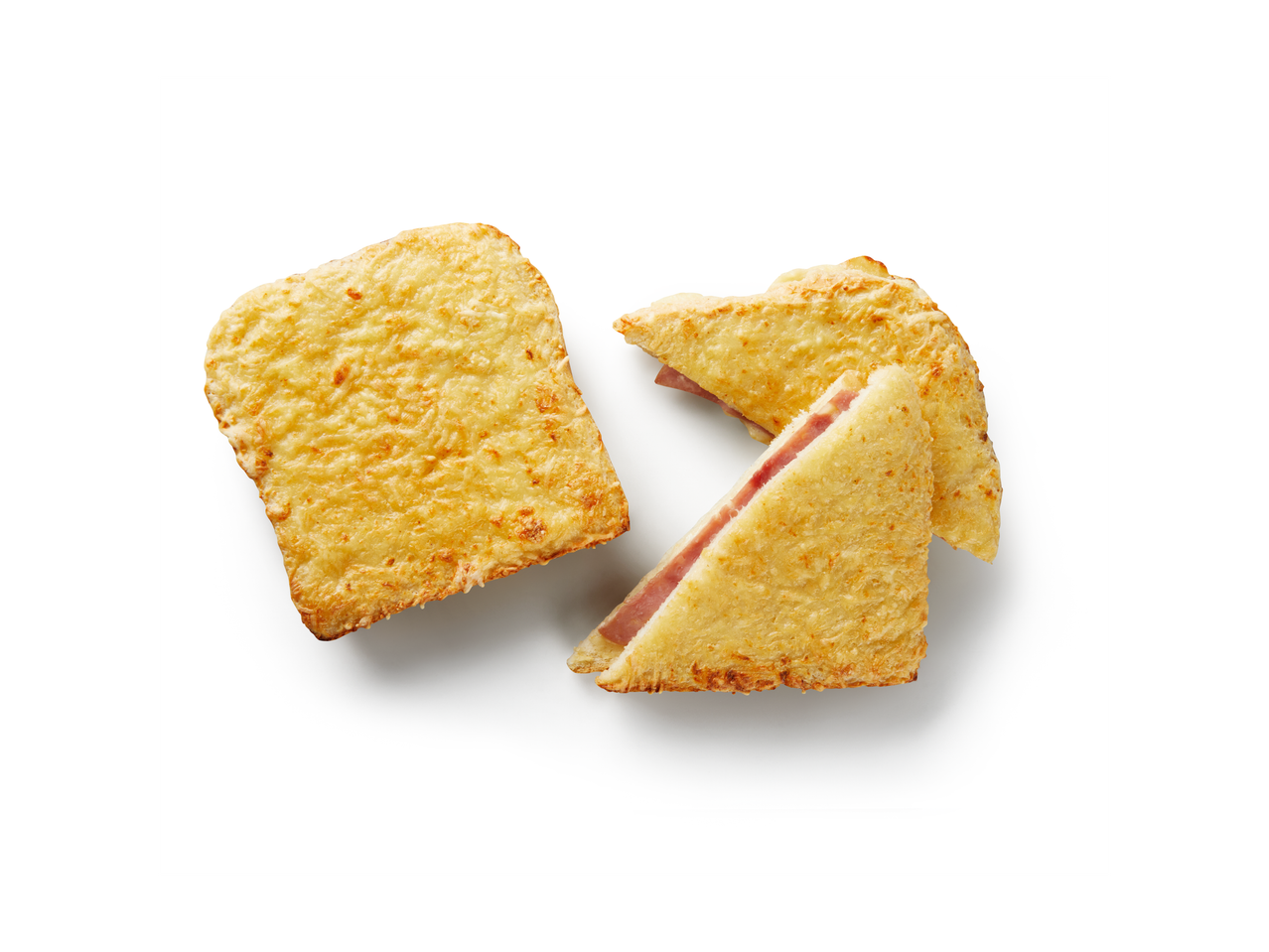 Croque monsieur: een geheel en twee halve sandwiches.