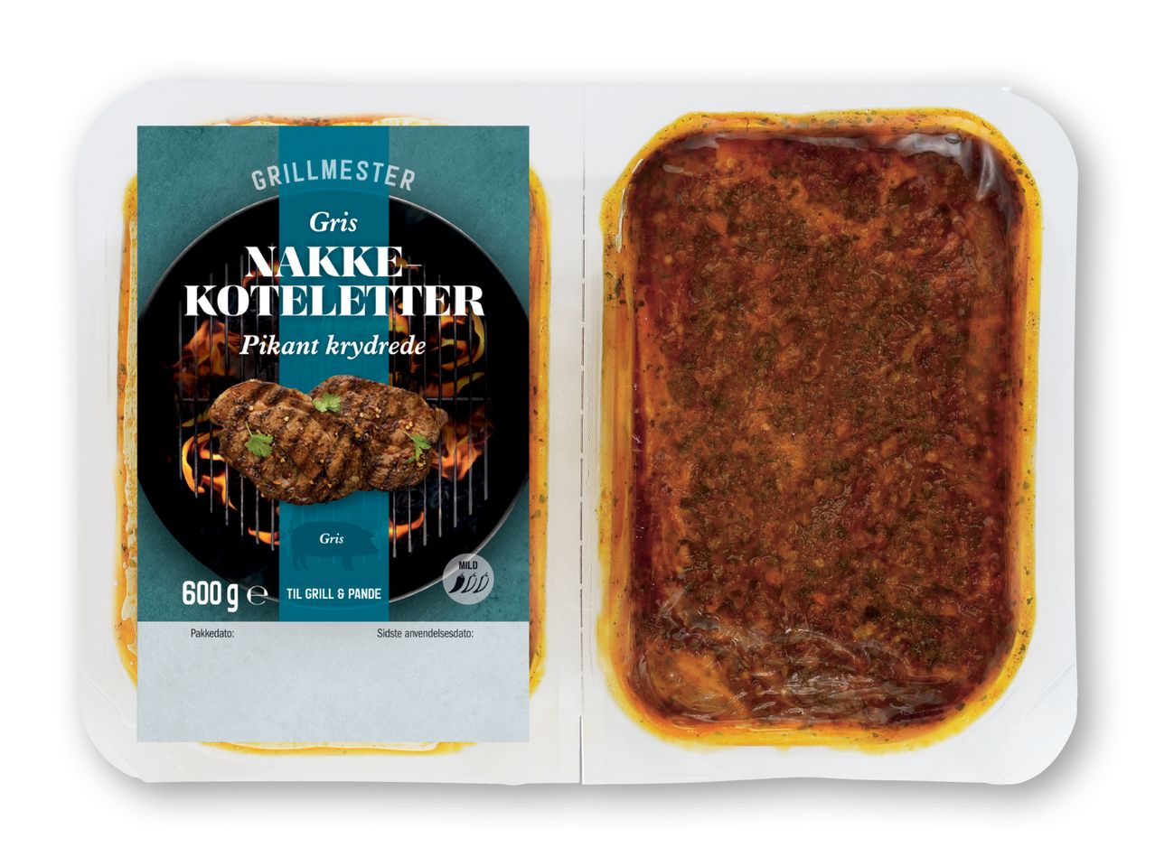 Frosne hakket koteletter i marinade.