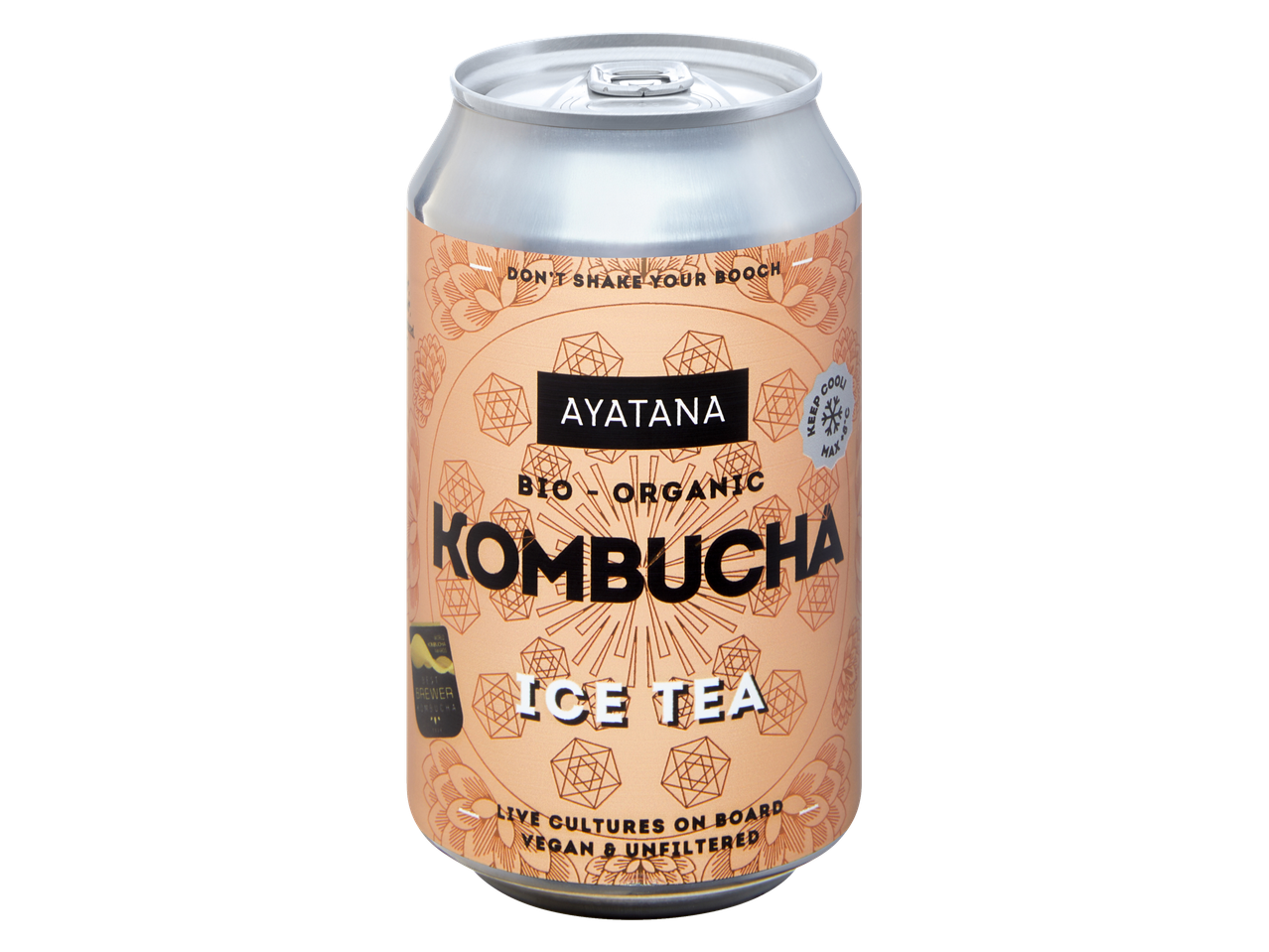 Ayatana Bio-Organic Kombucha Ice Tea blikje.