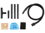 Parkside® mitrās/sausās tīrīšanas putekļsūcēja piederumi: šļūtene, uzgaļi, pagarinājuma caurules, papīra un auduma filtri.