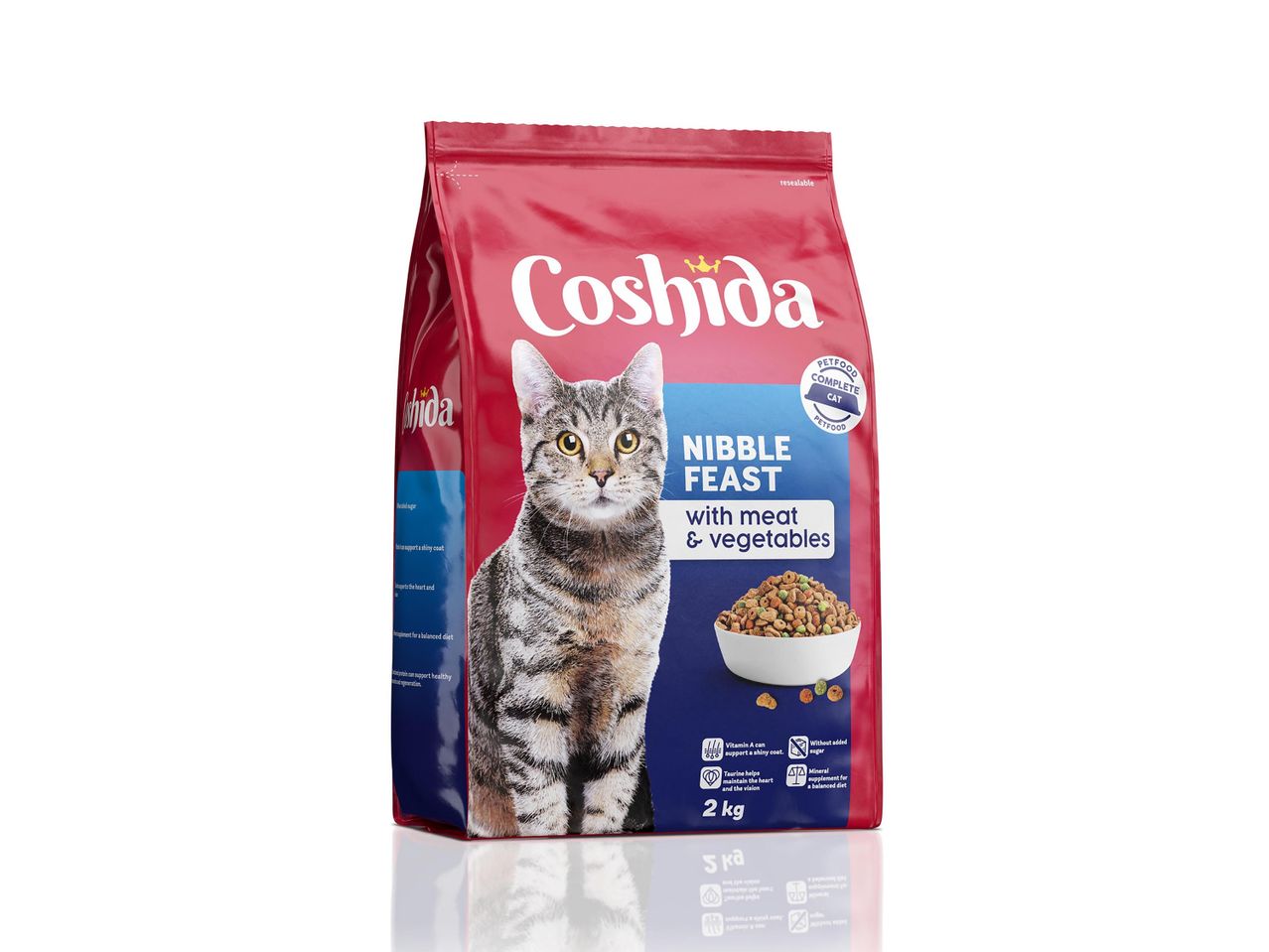 Coshida Nibble Feast: macskaeledel hússal és zöldséggel.