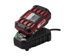 Parkside X20V Team battery charger: red and black design.