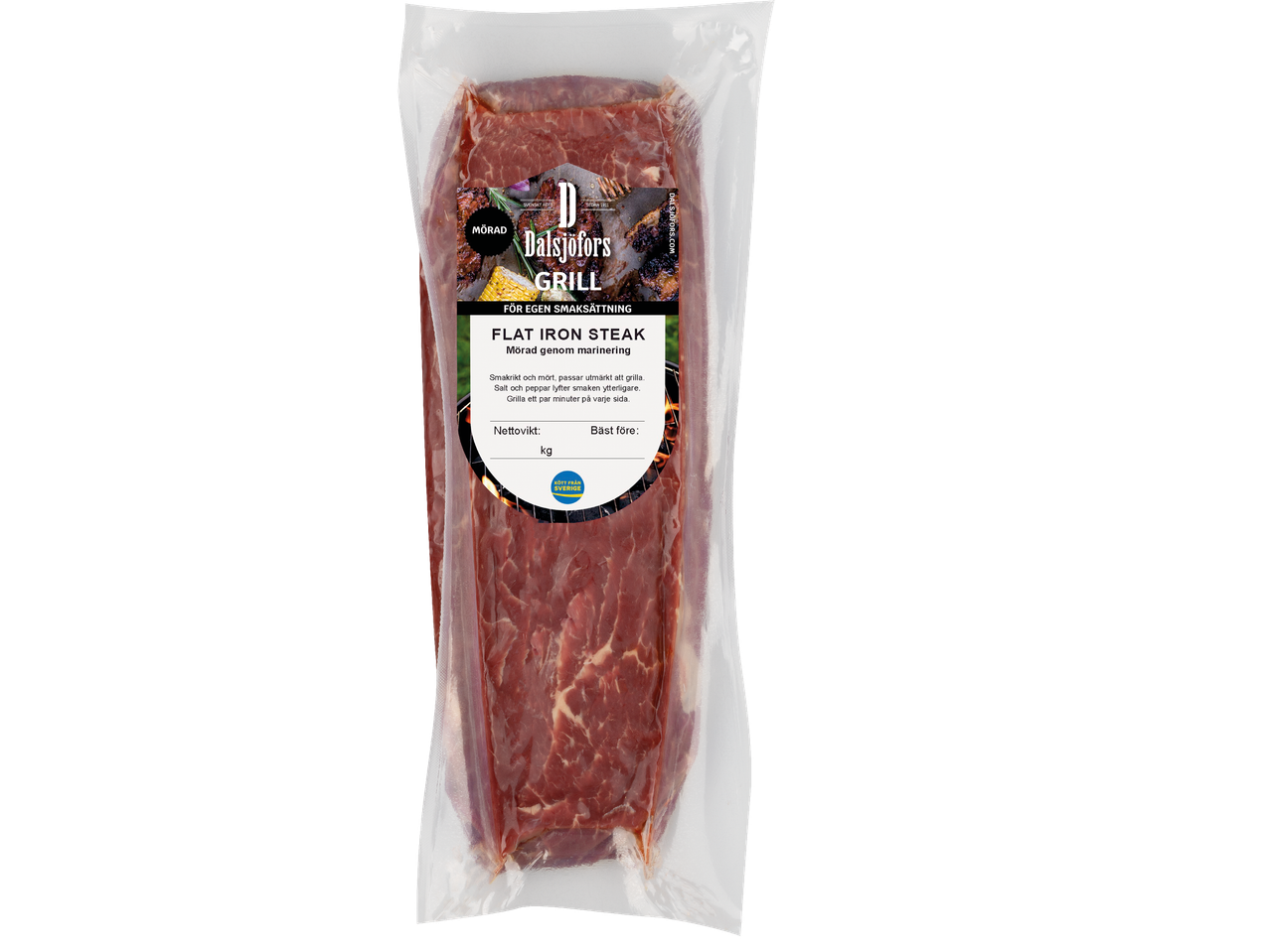 Köttbit i plastförpackning