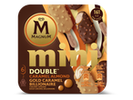 Doos met mini-ijsjes met karamel en amandel, 161 kcal per stuk.