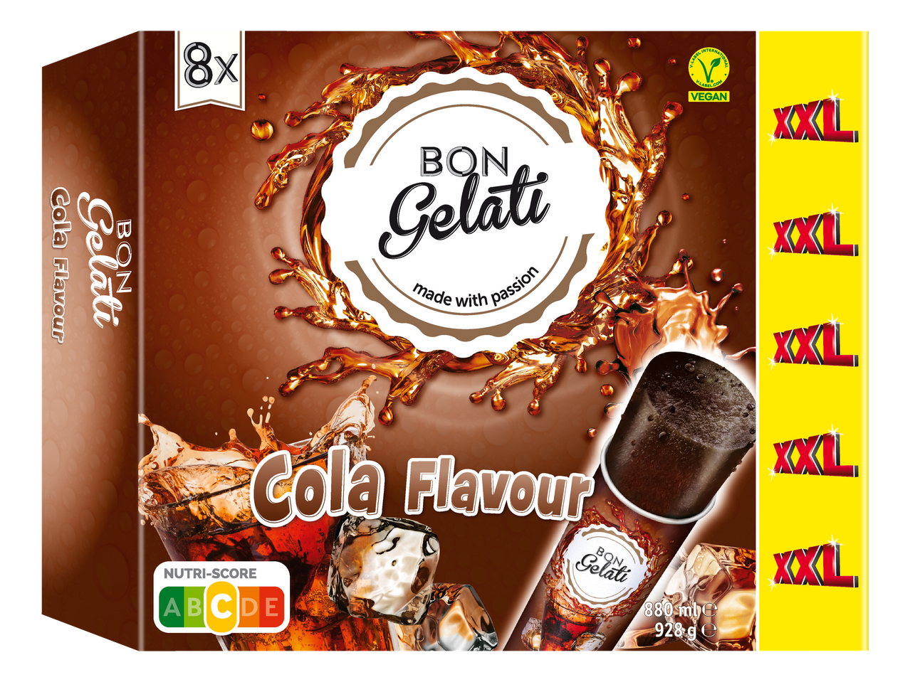 Bon Gelati, picolés sabor Cola (8x XXL, vegano)