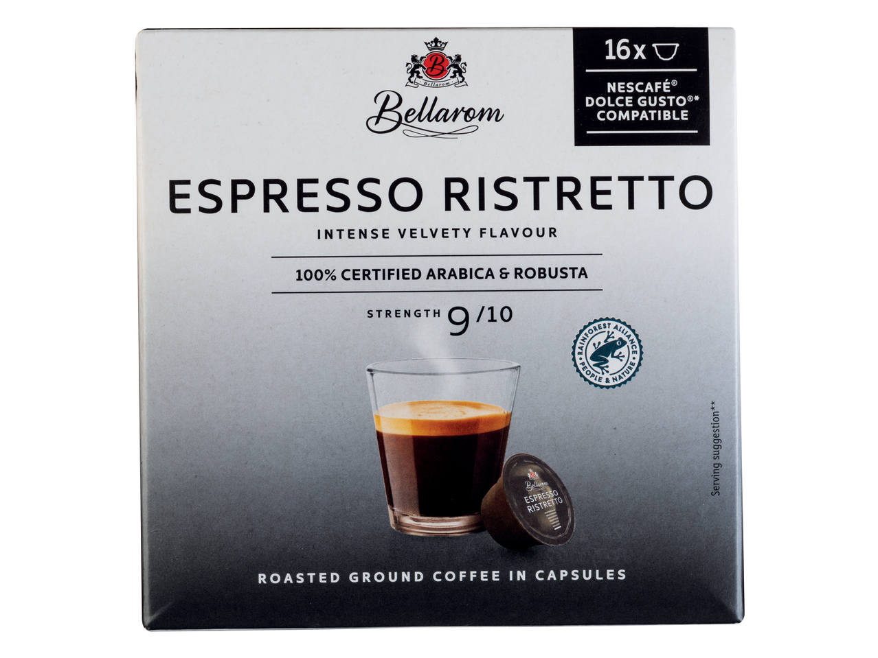 Cápsulas Bellarom Espresso Ristretto compatíveis com Nescafé Dolce Gusto.
