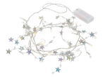 LIVARNO home LED dekoratīvā gaismas virtene ar zvaigznēm un bateriju kasti.