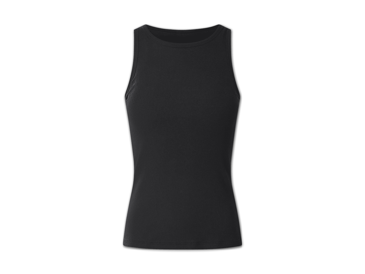 Geripptes schwarzes Tanktop für Damen
