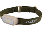 Lanternă frontală CRIVIT cu bandă verde și lumină dreptunghiulară