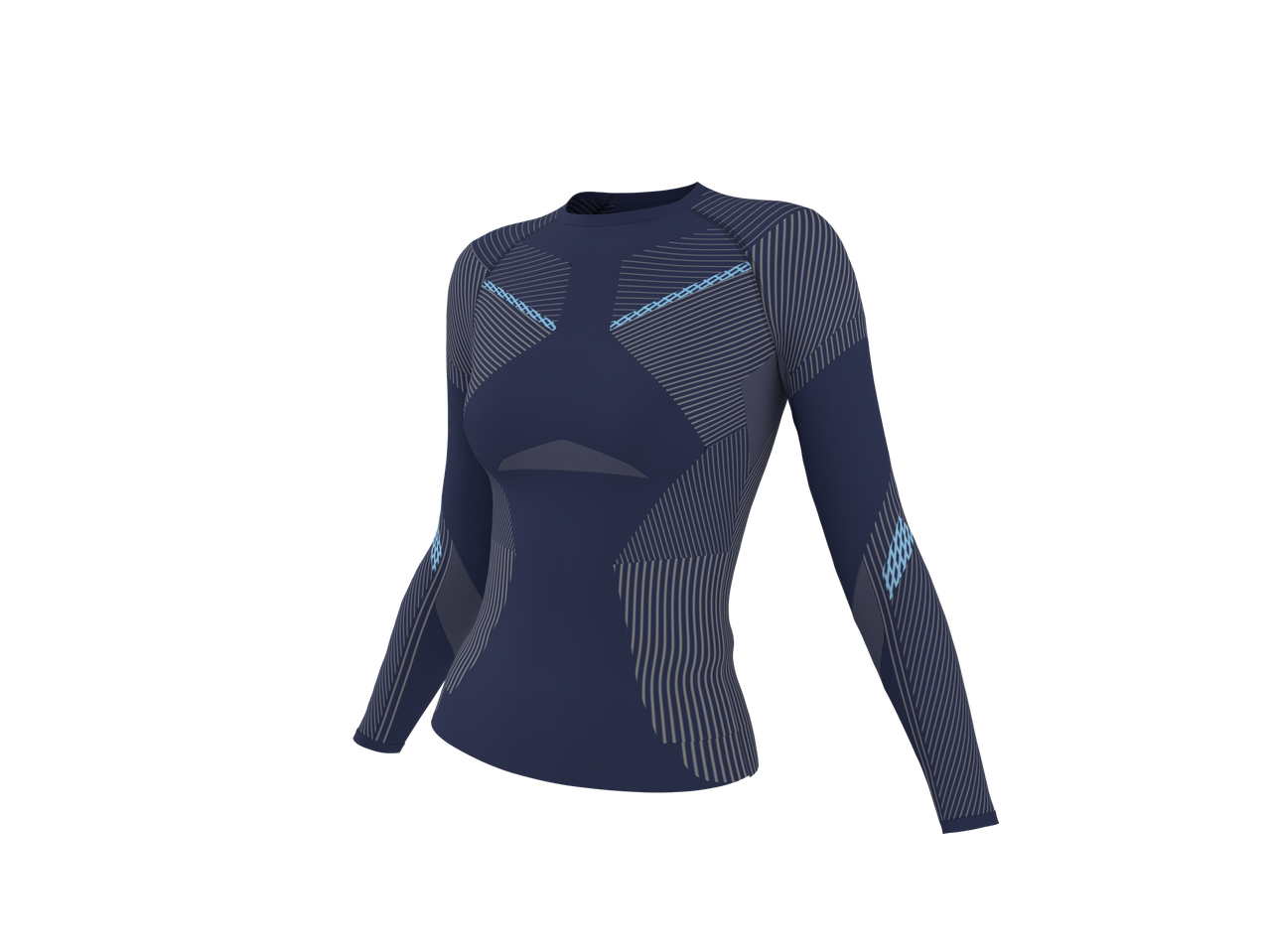 Crivit funkcionāls bezšuvju apakškrekls tumši zilā krāsā ar svītrainu rakstu.