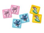 Pink, blue, and yellow square tiles featuring cartoon characters.