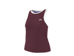 Top desportivo CRIVIT bordeaux para senhora com logótipo branco.