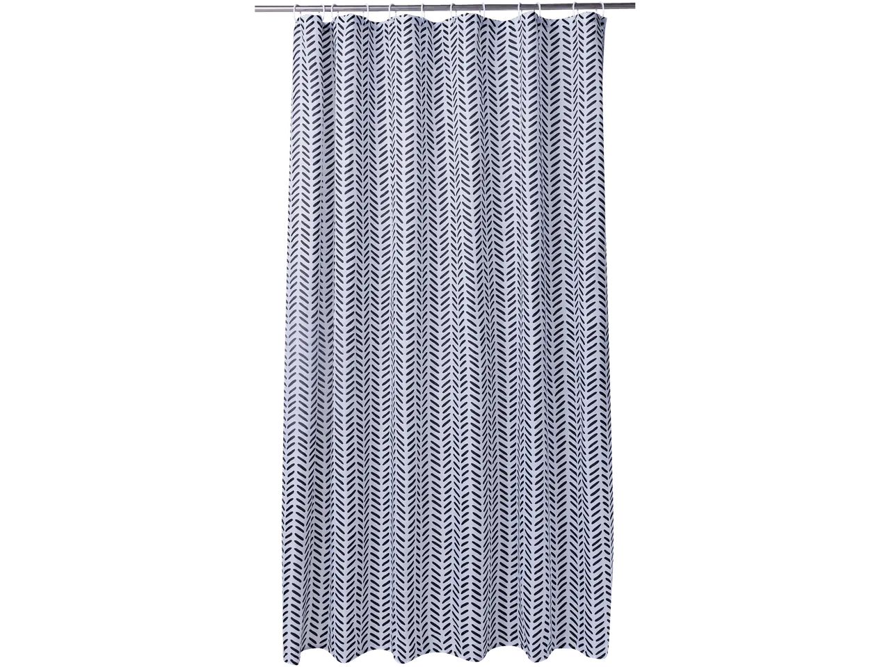 LIVARNO dušas aizkars ar melnbaltu ševrona rakstu