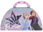 Frozen-themed art case featuring Elsa, Anna, and Olaf with a star-shaped window.