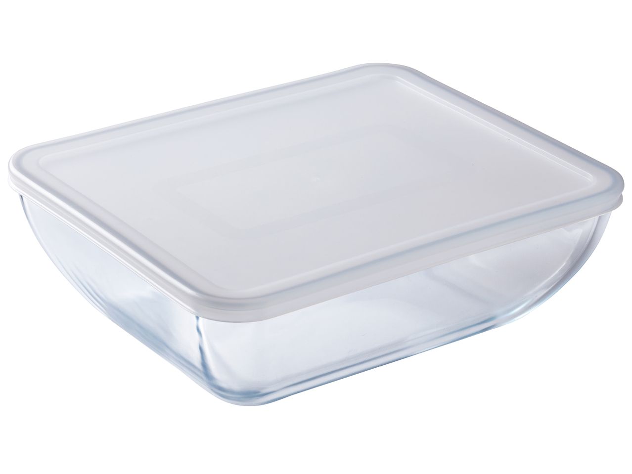 Стъклена купа Pyrex Daily® с бял пластмасов капак.