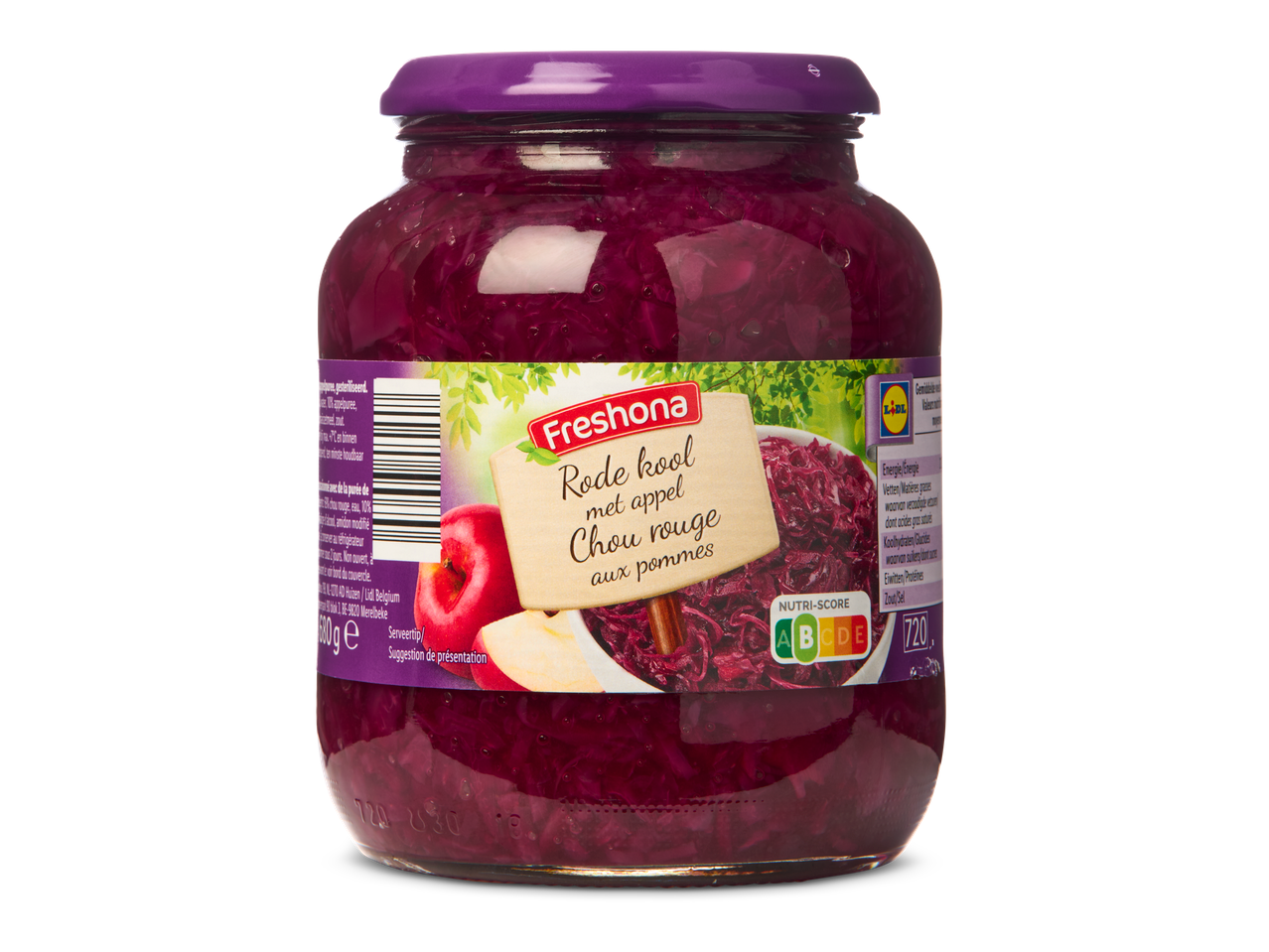 Rode kool met appel Freshlona Lidl.