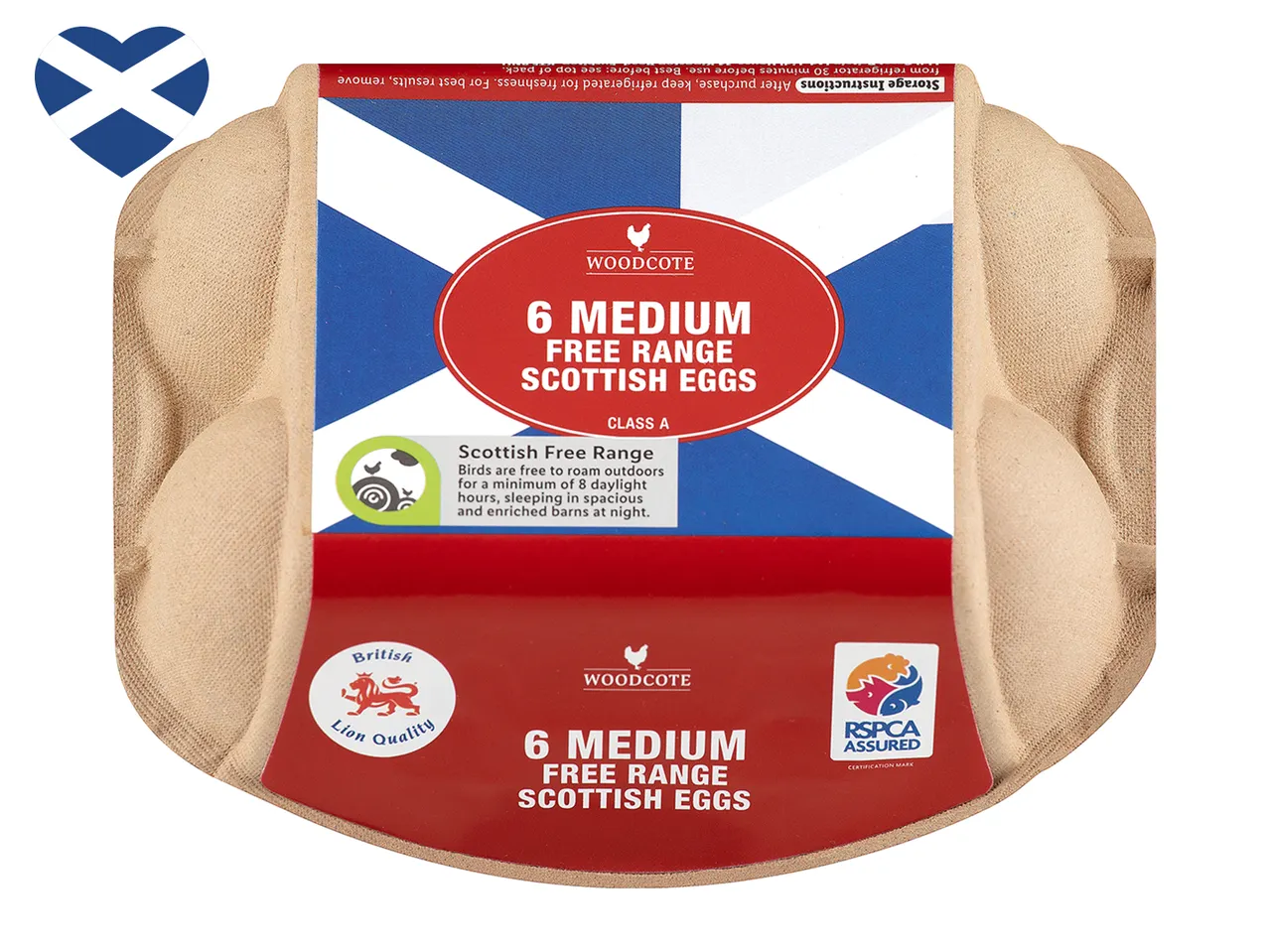 6 medium free range Scottish eggs, Woodcote, RSPCA.