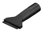 Black vacuum cleaner nozzle with a squeegee attachment and an arrow indicator
