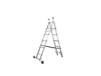 PARKSIDE® 3-in-1 Multi-Purpose Ladder, silver and green, standing in an A-frame position.